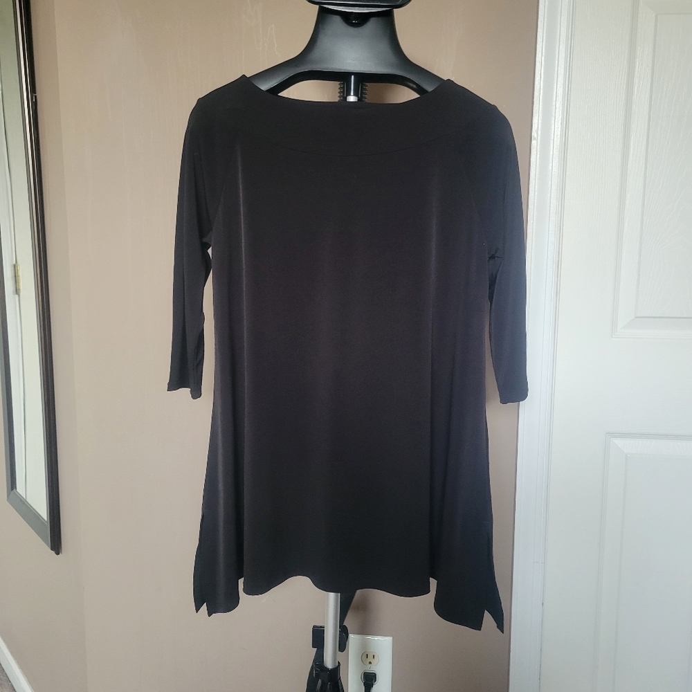 Black Jersey Fabric Chicos Tunic Top, Size 1